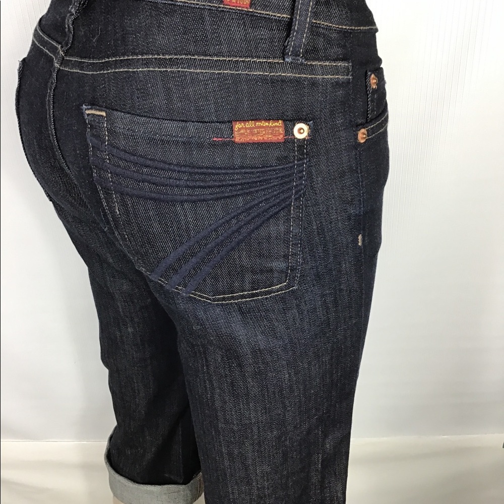 7 for all mankind dojo below the knee dark blue jeans size 24